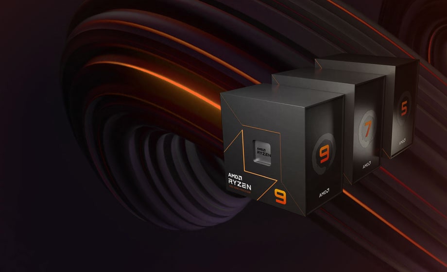 Cajas de procesadores AMD Ryzen 9, 7, 5.