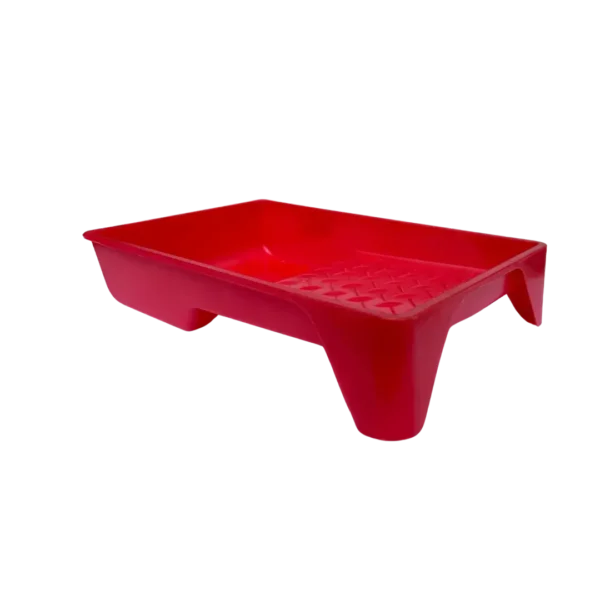 Bandeja de pintura roja con apoyo elevado
