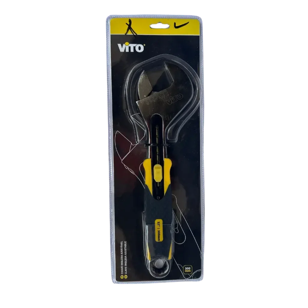 Llave ajustable marca Vito, 300 mm, en empaque.